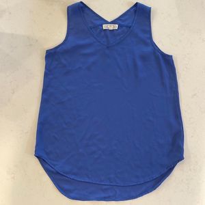 Pink Rose Blue Blouse Size Large